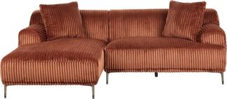3-Sitzer Ecksofa Cord braun rechtsseitig STENUM