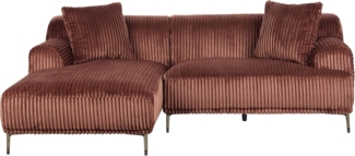 3-Sitzer Ecksofa Cord braun rechtsseitig STENUM