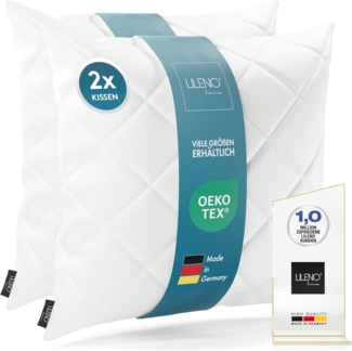 LILENO HOME 2er Set Kissenfüllung 45x45 cm - 95°C waschbares Innenkissen geeignet für Allergiker - Polyester Kisseninlet als Couchkissen, Sofa Kissen, Cocktailkissen und Kopfkissen