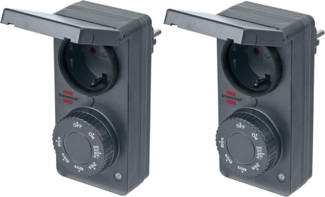 Brennenstuhl Zeitschaltuhr mit Dämmerungssensor DDT IP44 (Zeitschaltuhr mit Dämmerungsfunktion und 6 Schaltprogrammen, für den Außenbereich geeignet, mit erhöhtem Berührungsschutz)