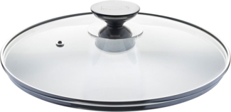 Berndes Spezialglasdeckel mit Edelstahlknauf, Sicherheitsglas, Transparent, Ø 32 cm, 007032