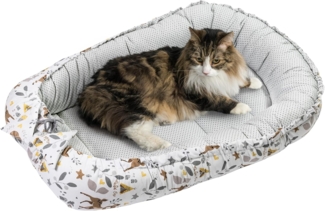 Medi Partners Katzenbett Hundebett 75 x 60 x 10 cm Katzenschlafplatz Kleine Mittelgroße Hunde Kissen Kuschelbett Katzen Nest