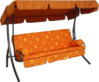 Angerer Freizeitmöbel GmbH Hollywoodschaukel Trend - Gartenschaukel Made in Germany - Schaukel zum Sitzen, Liegen und Entspannen - inklusive Bett-Funktion - einfache Montage (Terra-Creme geblümt)