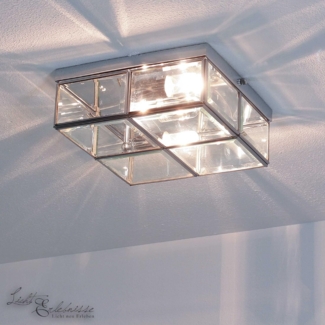 Licht-Erlebnisse Deckenleuchte BRÄUNLINGEN, ohne Leuchtmittel, Bauhaus Deckenlampe Metall Glas Chrom Esszimmer Lampe