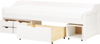 Bett mit Schubladen ROYVILLE 90 x 200 cm Holz Weiß