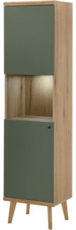 Vitrine Juna in Salbei und Eiche Evoke 50 x 197 cm