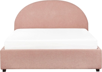 Bett mit Stauraum VAUCLUSE 140 x 200 cm Bouclé Pastellrosa