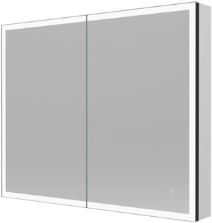 HOME DELUXE LED-Spiegelschrank EVE Schwarz - 100 x 80 cm