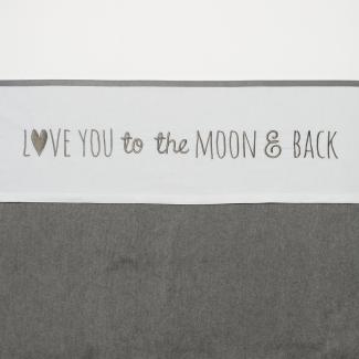 Meyco 'Love you to the moon & back' nBettlaken 75x100 cm, grau