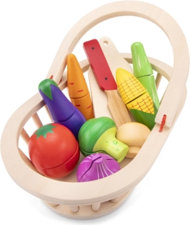 New Classic Toys Schneidsatz Gemüsekorb junior 25,5 cm Holz 11-teilig