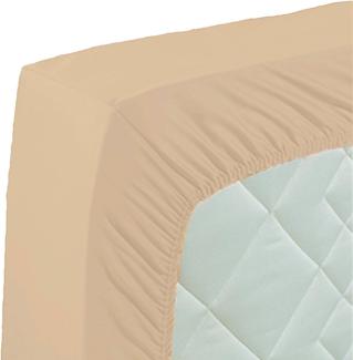 Curt Bauer Mako-Satin Spannbetttuch beige, 140x200 cm