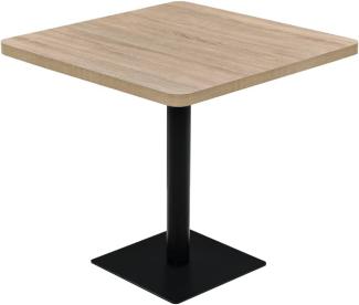 vidaXL Bistrotisch MDF und Stahl Quadratisch 80x80x75 cm Eichenoptik 245614