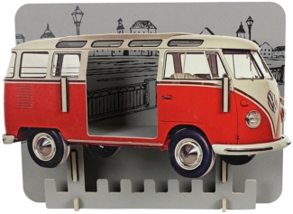 Werkhaus Garderobe VW T1 Bulli Wandregal Wandgarderobe Wandhaken Rot Türkis Grau rot