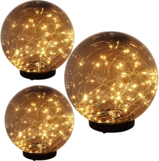 GLOBO LIGHTING LED Außen-Stehlampe, LED-Leuchtmittel fest verbaut, Warmweiß, Solarlampe Gartendeko Solarkugeln Außen LED Gartenlampe Erdspieß
