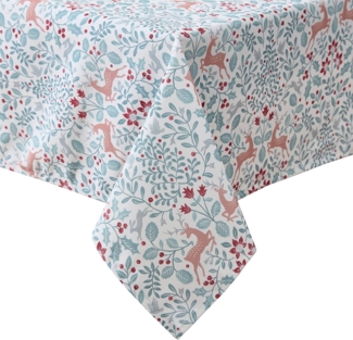 Laura Ashley Dekorative Tischdecke, Knitter- und schmutzabweisend, auslaufsicher, wasserabweisend, pflegeleicht, waschbar, Polyestergewebe für Esszimmer, Küche, Urlaub und Party, 152,4x259,1 cm,