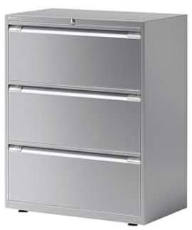 Hängeregistraturschrank Essentials, 3 Hängeregistratur à H 304 mm, Farbe silber