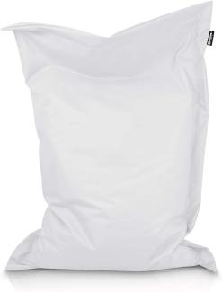 BuBiBag XXL Sitzsack, Outdoor Sitzsäcke für Kinder und Erwachsene, Bodenkissen Beanbag Fatboy wetterfest (Weiß 145x110 cm)