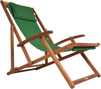 Casaria Gartenliege, 160kg Belastbar, klappbar, verstellbar, grün, 60 x 94 x 94 cm