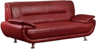 Vente-unique - Sofa 3-Sitzer - Kunstleder - Rot - NIGEL