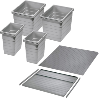 SO-TECH® Mülltrennsystem Ninka Abfalltrennsystem eins2vier 50 L KB 600 mm, alugrau, Höhe 310 mm