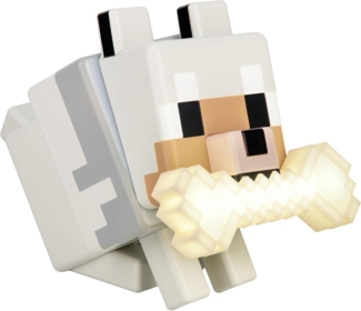 Paladone GloBuddies 3D-Farbwechsel-Licht Wolf aus Minecraft, offiziell lizenziertes LED-Nachtlicht, Tippen zum Ändern der Farbe, Gaming-Fanartikel, batteriebetrieben