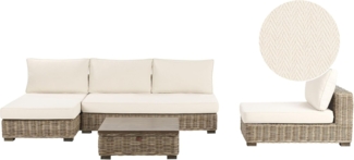 Lounge Set VARALLO Rattan Grau