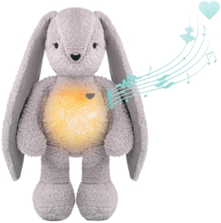 MyHummy Beruhigendes Kaninchen, Geräusche und Melodien, Nachtlicht, 2 Farben, Grau