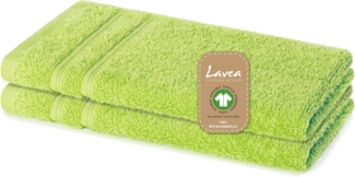Lavea Gästehandtuch Bali, 30x50cm aus 100% Bio-Baumwolle, einzigartig weiche Gästetücher mit Aufhänger (Set, 2-St), hochwertiges und nachhaltiges Premium Gästetuch – saugstarke Faser