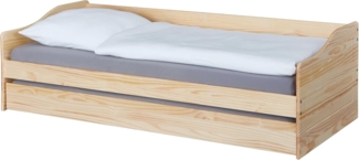 Funktionsbett LEONIE 23 Sofabett mit Schublade, Kiefer natur lackiert