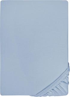 biberna Feinjersey-Spannbetttuch 0077144, eisblau, 1x 90x190 cm - 100x200 cm