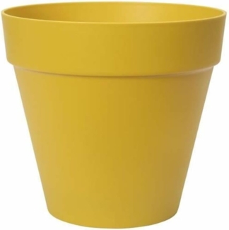 elho Loft Urban Rund 25 - Blumentopf für Außen - 100% recyceltem Plastik - Ø 24. 5 x H 22. 0 cm - Gelb/Ocker