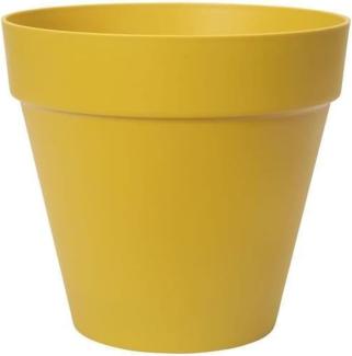 elho Loft Urban Rund 25 - Blumentopf für Außen - 100% recyceltem Plastik - Ø 24. 5 x H 22. 0 cm - Gelb/Ocker