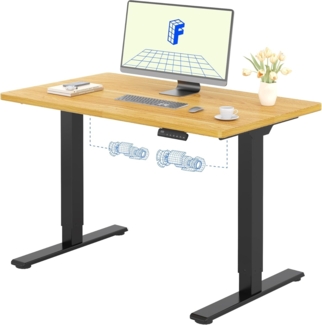 Flexispot E1 Elektrisch Höhenverstellbarer Schreibtisch mit Tischplatte 2-Fach-Teleskop, mit Memory-Steuerung (120x80 cm, K-Ahorn+schwarz Gestell)