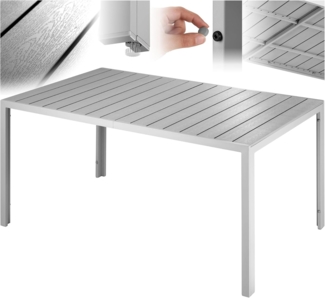 tectake Gartentisch Bianca (1-St, 1 tlg), Rostfreies, stabiles Gestell aus Aluminium