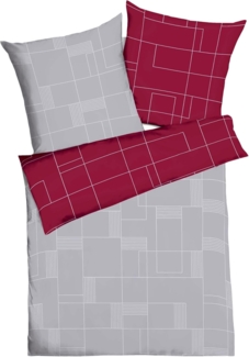 Traumschlaf Mako-Satin Bettwäsche Uptown | 240x220 cm + 2 x 80 x 80 cm | rubin