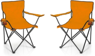 BigDean Campingstuhl 2x Faltstuhl Campingstuhl Anglerstuhl Getränkehalter Klappstuhl