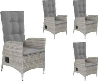 LC Garden 4x LC Garden Positionsstuhl Verstellsessel Roma Dining grau
