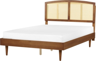 Bett mit Lattenrost VARZY 140 x 200 cm Rattan Heller Holzfarbton