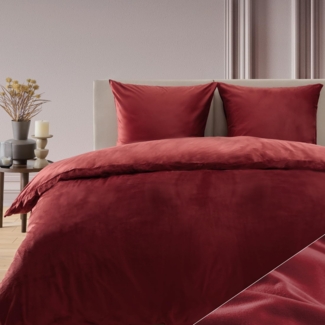 Blumtal Bettwäsche Cashmere-Touch Plüsch, warme Winterbettwäsche + Kopfkissenbezug