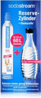 Sodastream Reservezylinder + Glaskaraffe 60l schwarz