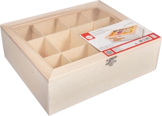 Holz Teebox, FSC 100%, 28,5x23,5x9cm, natur