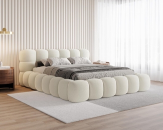 Chilly Möbel Polsterbett Stone Beige Bouclé Stoff 140x200 cm mit Stauraum Quelle 02