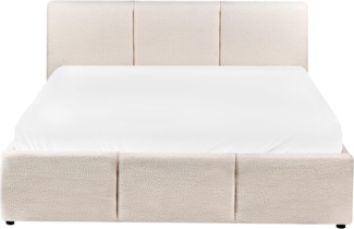 Bett mit Stauraum Bouclé BOUSSE 140x200 cm Cremeweiß