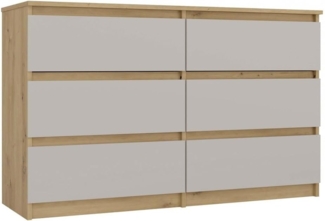 CDF MALWA M6 120 | KOMMODE MIT 6 SCHUBLADEN | Eiche Artisan Kaschmir | 120 cm