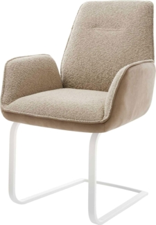 Freischwinger Zoa-Flex Materialmix Schlamm Freischwinger flach Weiß Taschenfederkern