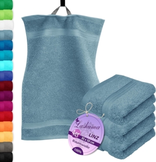 Lashuma Gästehandtücher Linz, Frottee (4-St), Blaue Handtücher klein 30x50 cm