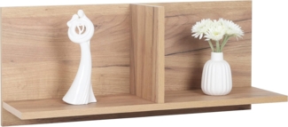 RICOO Wandregal 70 x 30 x 22 Braun Eiche Gold, Spanplatte aus Holz, Hängereral WM013-EG, Regal Wand, Bücherregal Bilderregal Fotoregal Küchenregal Hängend Wandboard Würfelregal Schweberegal