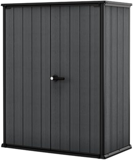 Keter Cortina Alto Aufbewahrungsbox, Geräteschuppen, 1400l Fassungsvermögen, Außenmaße 140 x 73,6 x 170,4 cm, Evotech Material, Wasserdicht