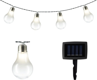 Lumineo LED-Lichterkette, LED Solar Lichterkette Glühbirnen Kunststoff Dauerlicht 4,5m Warmweiß