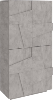 Dmora - Schuhregal Orfeo, Mehrzweckschrank mit 4 Flügeltüren, Schuhregal für den Eingangsbereich, 100 % Made in Italy, 81 x 38 x 167 cm, Zement,